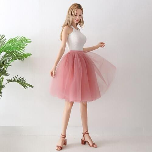 Colorful Princess Wedding Planning Womens A Line Short Knee Length 6-Layered Tutu Tulle Prom Party Skirt Petticoat