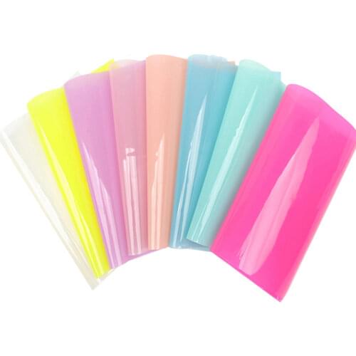 Faux Leather Sheets Jelly Sheets Colorful PVC Synthetic Leather Fabric Hair Bows Making DIY Crafts Supplies 22*30cm/A4 1pc