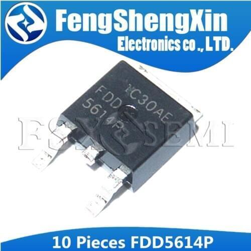 10PCS FDD5614P FDD5614 TO-252 60V P-Channel PowerTrench MOSFET
