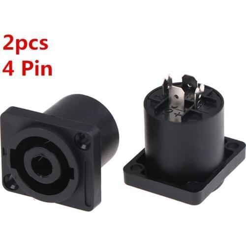 2pcs 4 Pin Speakon Female Jack Socket Connector Audio Loudspeaker Amplifier Converter for PA Amplifier Cable