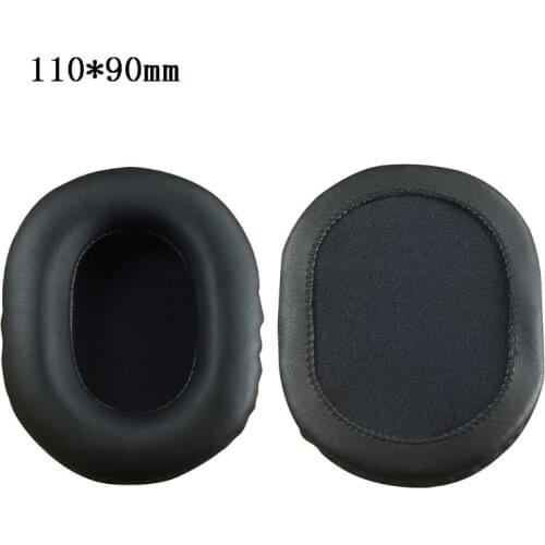 40GD 2PCS Square Oval Headphone Earpads Replacement Soft Leather Memory Foam Ear Pads Cushion Cover