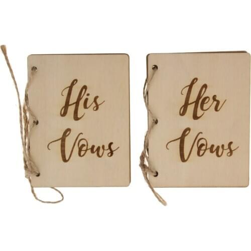 2 Packs Traditional Vow Booklets Hardcover His and Hers Wedding Vow Book