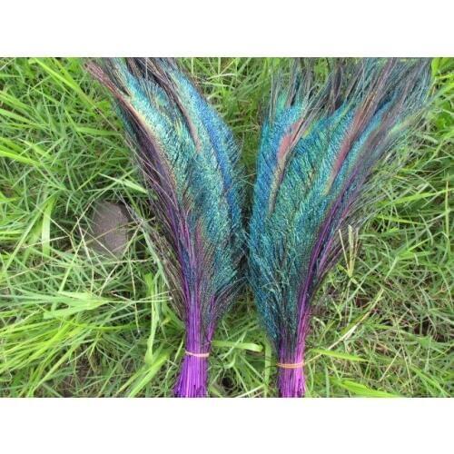 20 pcs / lot of beautiful purple peacock feathers 12-14 "/ 30-35cm, DIY weddings, reunions, family, earrings accessories