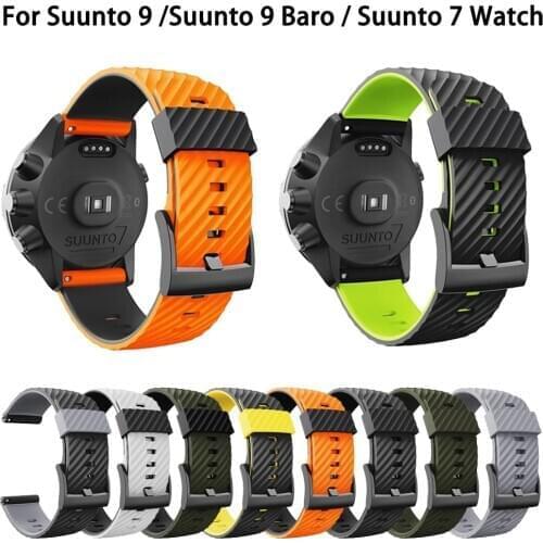 24mm Silicone Strap Replacement WatchBand For suunto 7 Wrist Bracelet for Suunto 9 Spartan Sport Wrist HR Baro Smart Watch Band