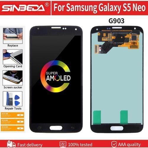 5.1" AMOLED For Samsung Galaxy S5 NEO LCD G903 SM G903M G903F LCD Display Touch Screen Digitizer Assembly Replacement Parts