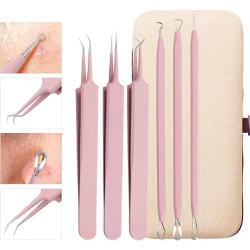 6Pcs/Set Acne Needle Portable Eco-friendly Stainless Steel Pimple Remover for Comedones