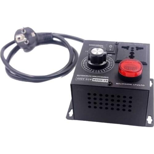 Ac220V 4000W Scr Electronic Voltage Regulator Temperature Motor Fan Speed Controller Dimmer Electric Tool Adjustable,Eu Plug