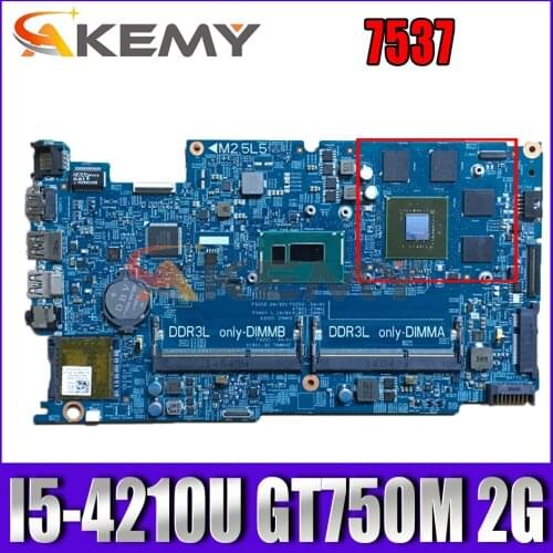 Akemy I5-4210U GT750M 2G FOR Dell Inspiron 7537 Laptop Motherboard DOH50 12311-2 KJ7NX CN-03V4T2 3V4T2 Mainboard 100%Tested