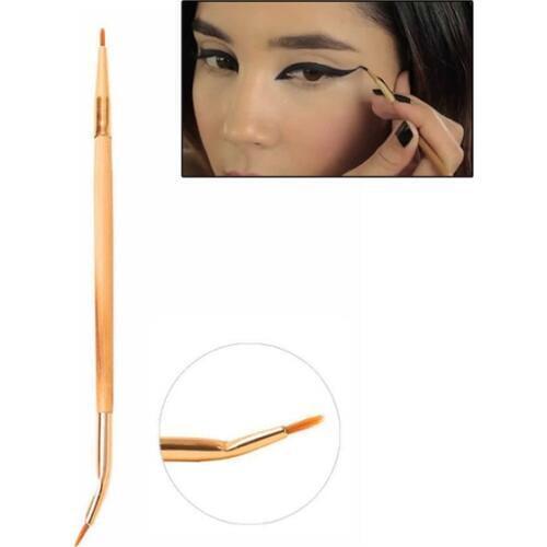 Double Ended Bamboo Liner Brush Angled Tip Precision Eyeliner Brush Lip Brush Gel Cream multi purpose Brushes Tool 1PCS