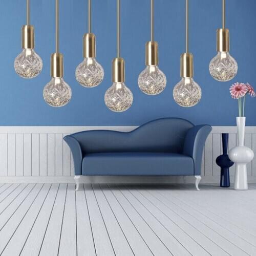 Vintage crystal 3 black iron pipe hanging lamp living room decoration nordic decoration home luzes de teto