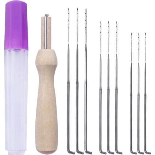 MIUSIE 7pcs 3 Sizes Felting Needles Set with Handle Wool Felt Tool Felting Starter Kit Wool Felt Pocked Needles Set DIY Craft Fe