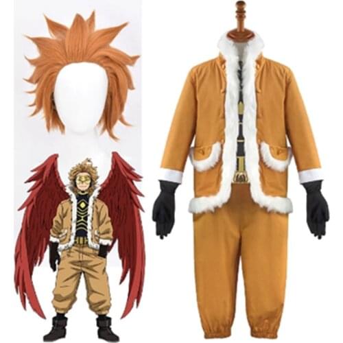 Anime My Hero Academia Cosplay Costumes Hawks Role Play Full Set Outfits Men Women Christmas Party Performance Costume Suits Wig