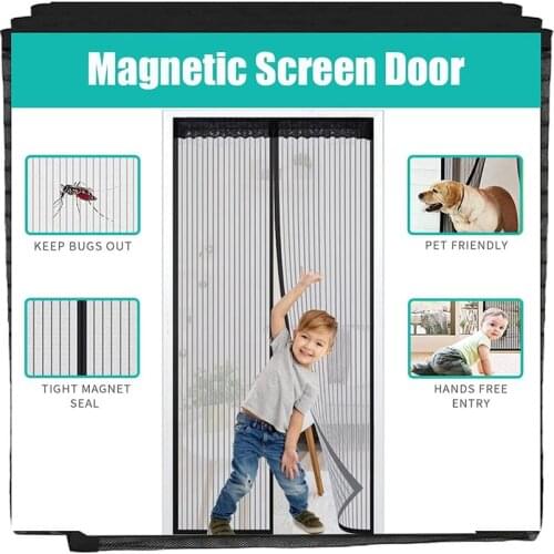 High Quality Magnetic Mesh Summer Anti-Mosquito Curtains Encryption Mosquito Net On the Door Magic Magnets Screen Door Curtain