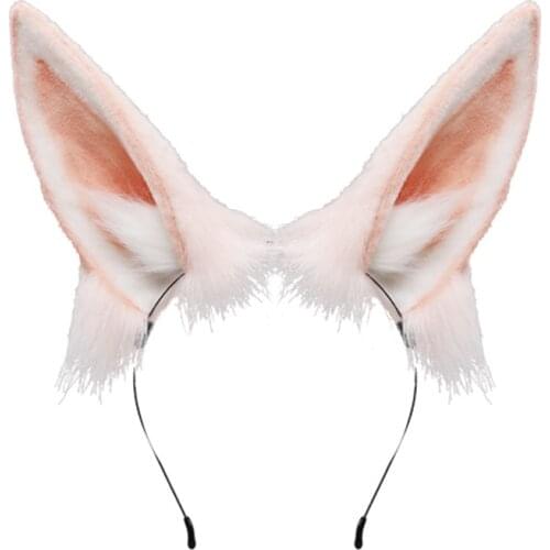 Furry Plush Foldable Bunny Ears Headband Realistic Animal Rabbit Ear Hair Hoop Headwear Lolita Kawaii Cosplay Anime Accessories
