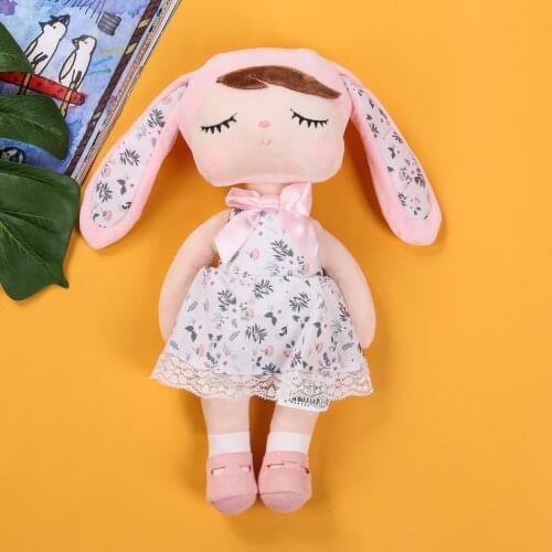 Girl Shaped Stuffed Toy with Embroidery Eyes, Plush Sitting Doll with Cartoon Animal Hat