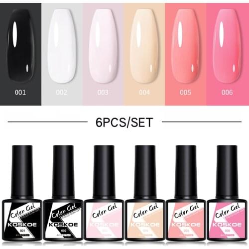 KOSKOE Manicures Set Semi Permanent Holographics UV LED Gel Nail Polish Set Kit Nail Varnish Base Top Coat for Nail Art Design