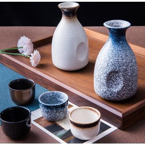 Japanese Ceramic Sake Jug Household Wineglass Winebowl Set Porcelain Tea Cup Restaurant Hotel Bar Wine Sets Supplies Wholesale