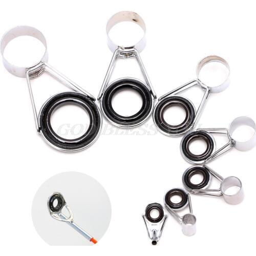 7Pcs Telescopic Fishing Rod Guides Top Ring Set Raft Fishing Repair Accessories Drop Shipping