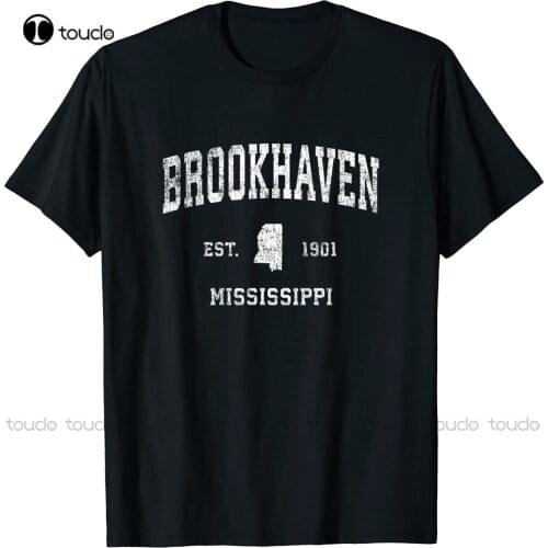 New Brookhaven Mississippi Ms Vintage Athletic Sports Design T-Shirt Cotton Tee Shirt S-5Xl