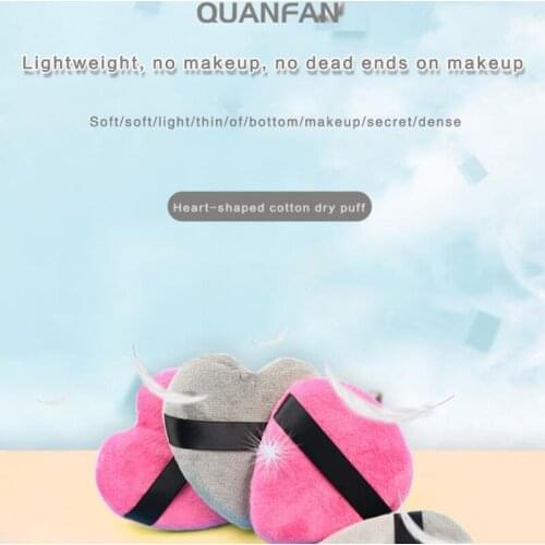 Y1UF Makeup Puffs Cotton Powder Puff Concealer Foundation Cosmetic Tool in Love Shape with Strap for Women Girls