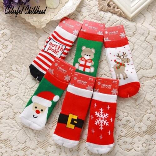 Christmas Toddler Socks Elk Printed Thicken Pure Cotton Socks Toddler Kid Cute Warm Xmas New Year Socks Skarpetki Dla Dzieci