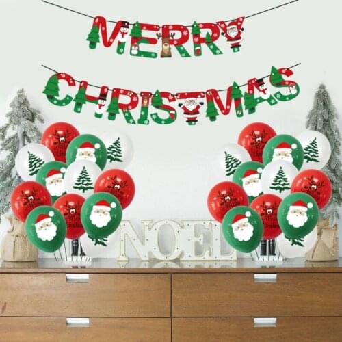 Merry Christmas Balloons Set Santa Claus Elk Christmas Tree Ballon Hanging Banner Christmas Party Decorations Home Party Deocor