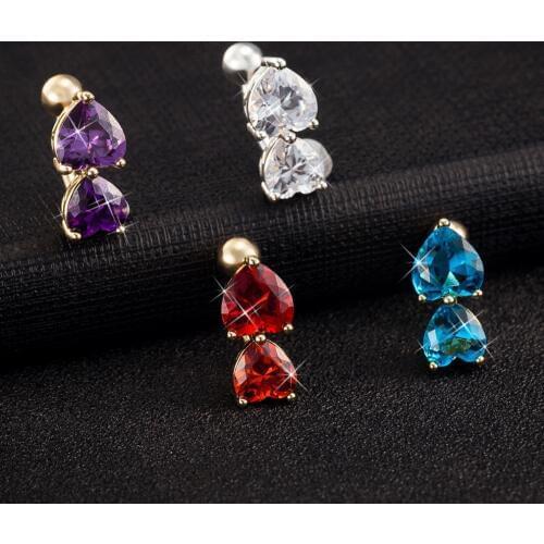 2016 Fabulous Hot Big Heart Zircon & Surgical Steel Belly Piercing 1.6*10mm Navel piercing Body Jewelry Nombril Piercing 1 PC