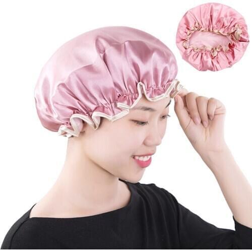 Bathing Hair Cover Elastic Bath Hat Waterproof Shower Cap Reusable Lovely Thick Women Shower Caps