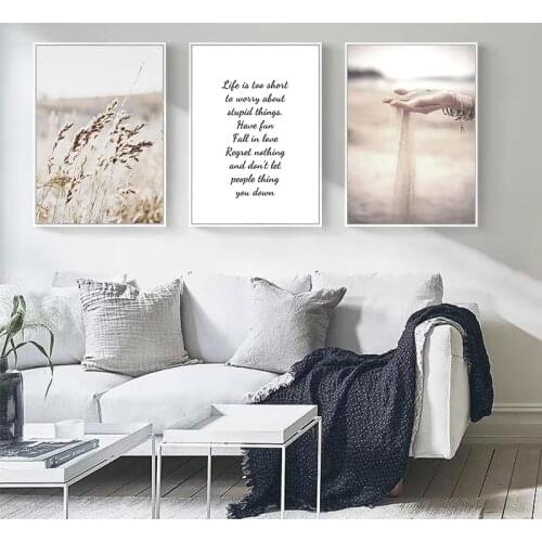 Grass Quote Scenery Picture Wall Art Canvas Painting Modern Nordic Minimalist Figure Posters And Prints For Dormitory Home Decor