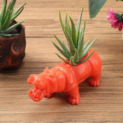1 Cute Mini Animal Shape Plant Vase PVC Plastic Nursery Pot Home Office Flower Succulent Plants Grow Container Gardening Planter