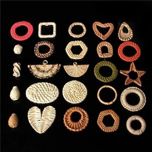 Bohemia Handmade Rattan Knit Ethnic Handmade Vine Braid Drop Earrings Accessories New Fashion Korea Geometric For Jewelry Making