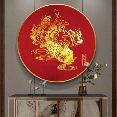 Gold Fish Needlework,DIY Living Room Cross Stitch,Sets For Embroidery Kit Full Cross-Stitching Silk Thread