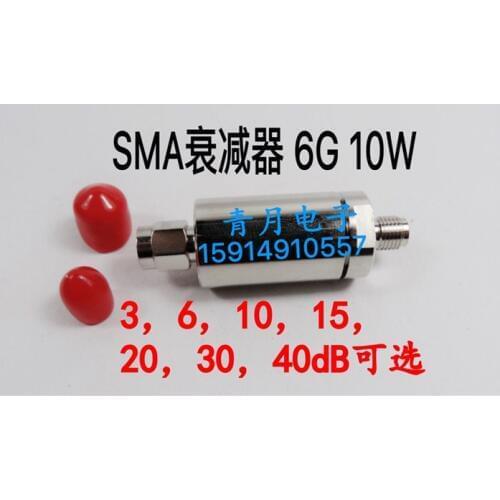 High Power SMA Attenuator 10W 6G 3610152030 40DB Coaxial Fixed Attenuator