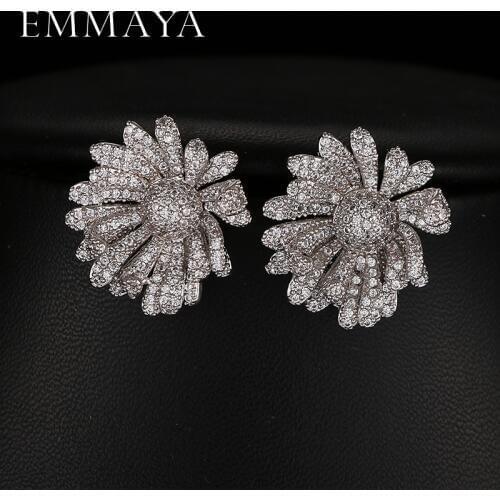 Emmaya AAA Austrian Crystal Paved Cute Geometric Zircon Earrings Brand New Design Fashion Jewelry for Lady