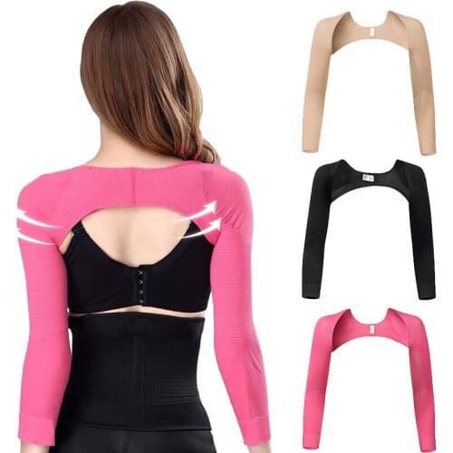 Womens Corset Body-Hugging Shapewear Correction Anti-Hunchback Long Sleeve Pressure Thin Arm Sleeve Shaping Should Pa