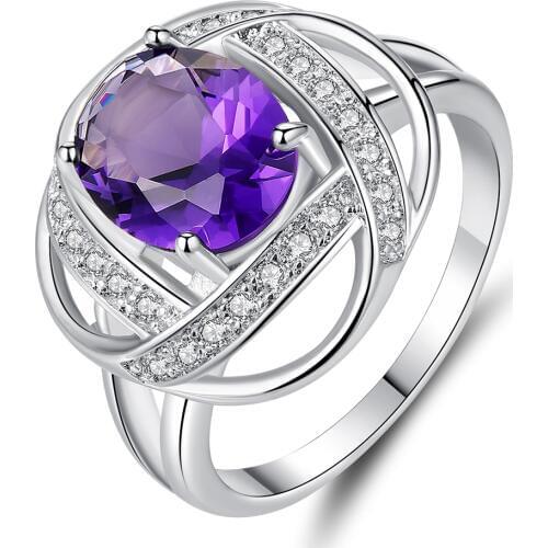 Ladies Platinum Ring Cubic Zirconia Exquisite Ring Fashion girl accessories hot sale Festive girl gift customizable