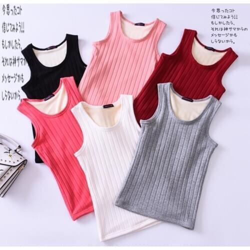 Women Winter Thermal Underwear Warm Thick Tank Top Velvet Female Casual Slimming Basic Vest