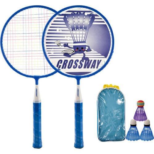 1 Pair School Cartoon Battledore Set Kids Outdoor Sports Toy Badminton Sports Training Equipments with 3pcs Badmintons