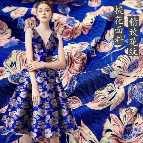 145cm wide gold silk embossed woven jacquard fabric autumn and winter clothing dress windbreaker high-grade brocade fabric