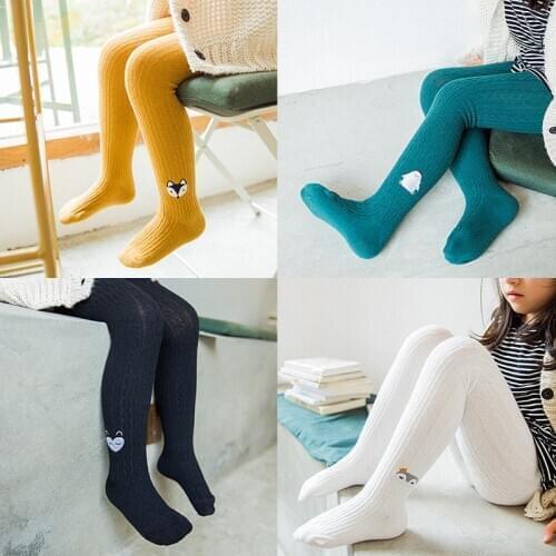 2020 Girls Cartoon Embroidered Pantyhose Baby Fashion Leggings Childrens Cotton Kids Stocking for Girls