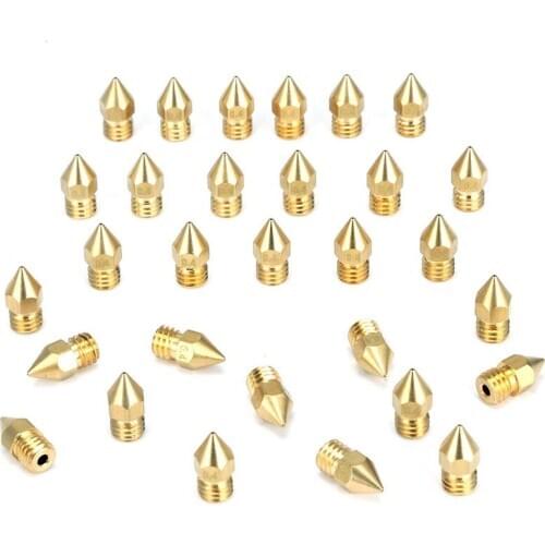 30 Pcs 3D Printer Extruder Nozzle-MK8 0.4 mm Nozzle for Ender 3 Anet A8 Makerbot MK8 Creality CR-10 CR-10S S4 S5 3Pro 5