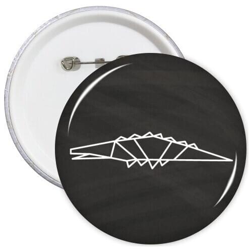 Abstract Origami Crocodile Geometric Shape Round Pins Badge Button Clothing Decoration 5pcs Gift