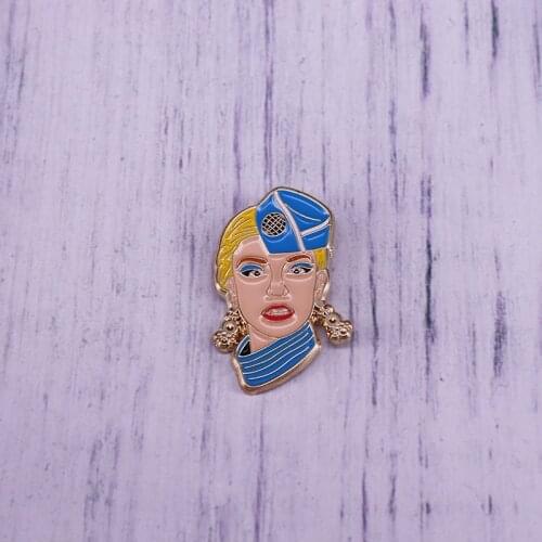 Britney music pin trendy stewardess uniform brooch