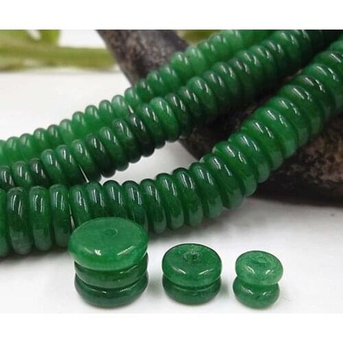 20pcs/lot Natural Stone Loose Beads 6mm 8mm 10mm Flat Round Green Agates Spacer Beads for DIY Beading Jewelry Making Findings