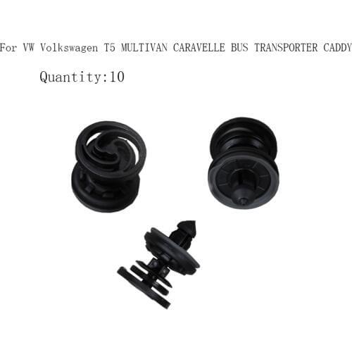 For Volkswagen VW T5 MULTIVAN CARAVELLE BUS TRANSPORTER CADDY Interior Door Panel Trim Clips x10 Black