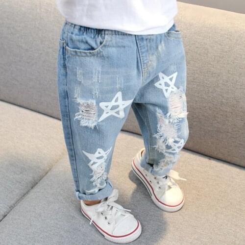 Jeans For Girls Hole Toddler Girl Jeans Star Pattern Jeans Infantil Casual Style Baby Girl Clothes Spring Autumn