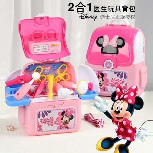 Elsa Mickey Minnie Mouse Children Pretend Play Toys Doctor Play Toys Set Backpack Case Children Pretend Doctory Play Toys Gifts