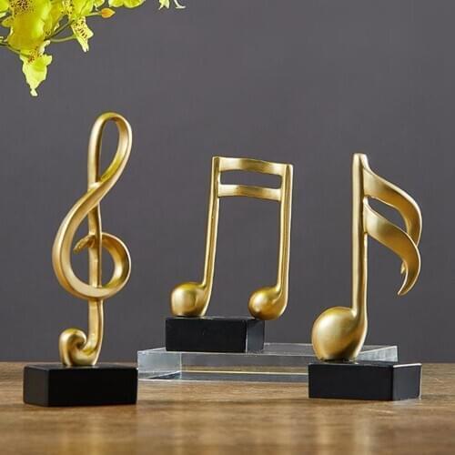 Music Note Shaped Sculpture Figurine for Home Desk Bedroom Office, Souvenirs Piano Gift for Kids, Friends