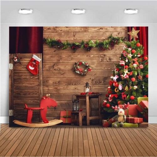 Fondos navideños background for photography wood floor backdrop for photo shoot studio Christmas Tree Photo booth background