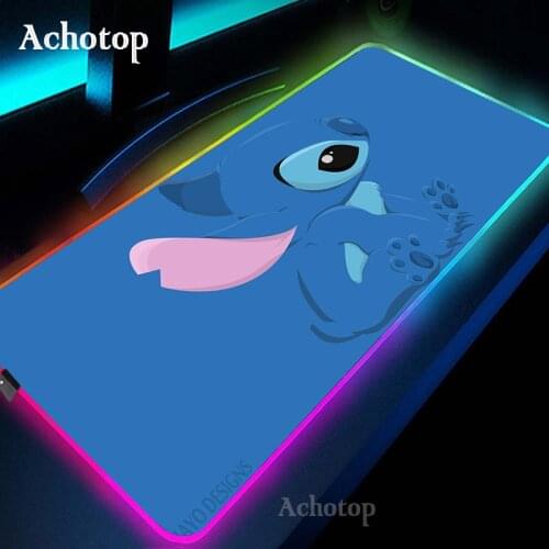 RGB Gaming Mouse Pad Computer Mousepad Stich Large Gamer XXL Mouse Carpet LED Big Mause Pad PC Desk Play Mat Rubber With Backlit